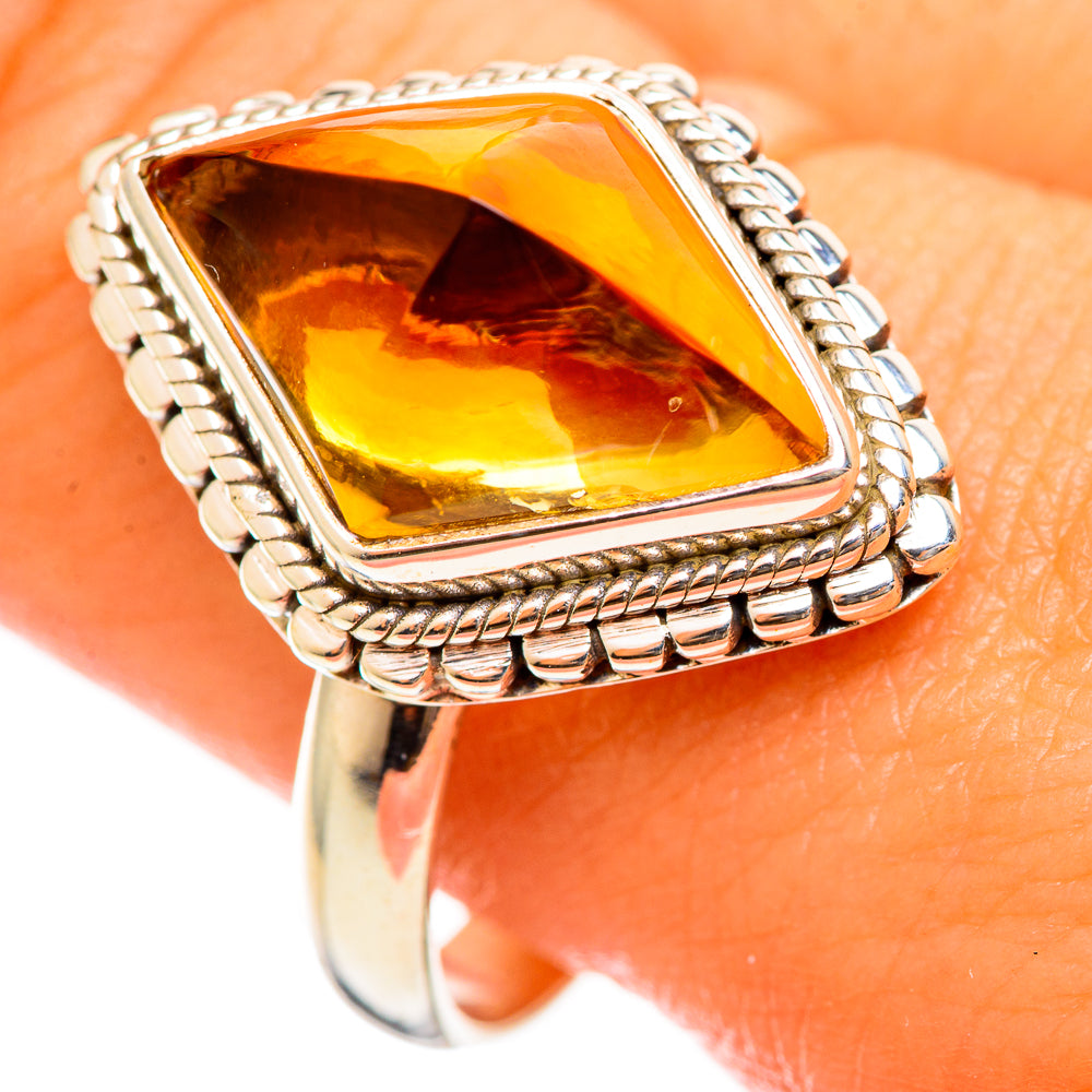 Citrine Sugarloaf Rings handcrafted by Ana Silver Co - RING114558
