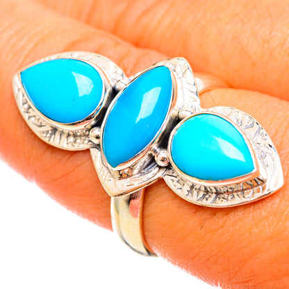 Sleeping Beauty Turquoise Rings handcrafted by Ana Silver Co - RING114573