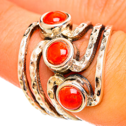Mediterranean Red Coral Rings handcrafted by Ana Silver Co - RING114580
