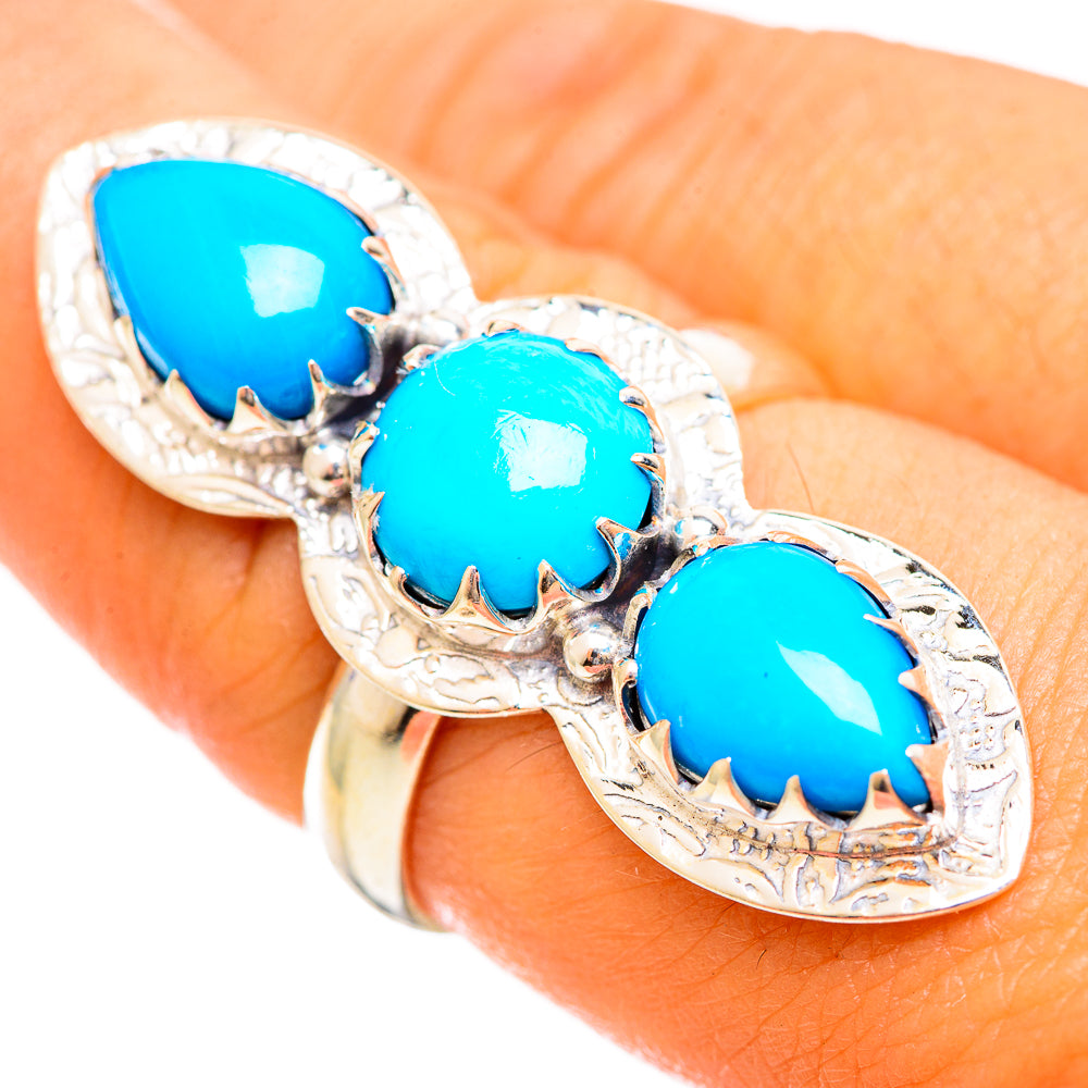 Sleeping Beauty Turquoise Rings handcrafted by Ana Silver Co - RING114589