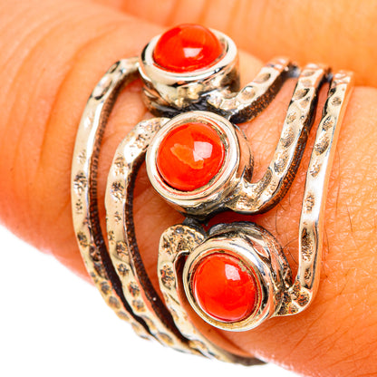 Mediterranean Red Coral Rings handcrafted by Ana Silver Co - RING114599