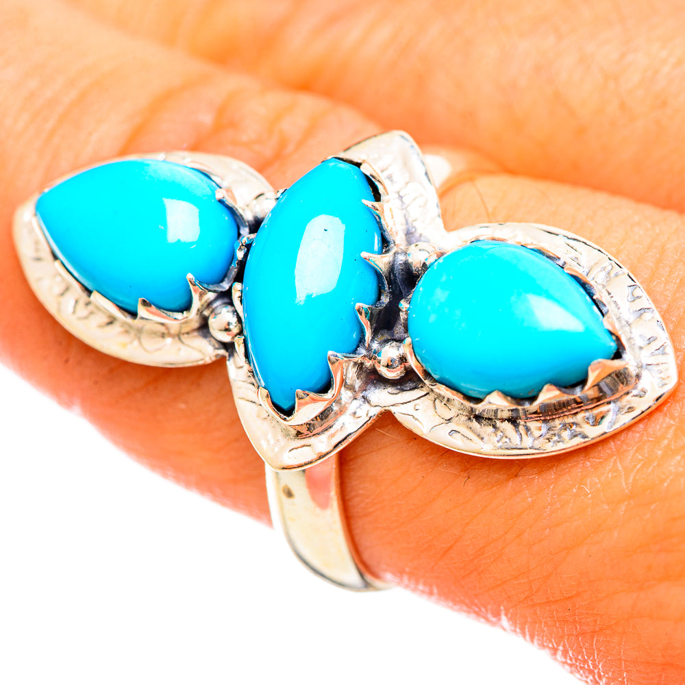 Sleeping Beauty Turquoise Rings handcrafted by Ana Silver Co - RING114607