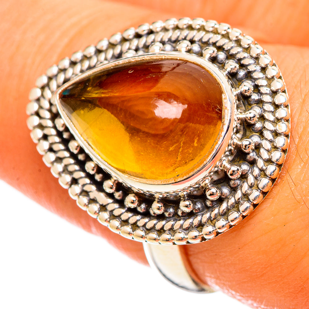 Citrine Sugarloaf Rings handcrafted by Ana Silver Co - RING114610