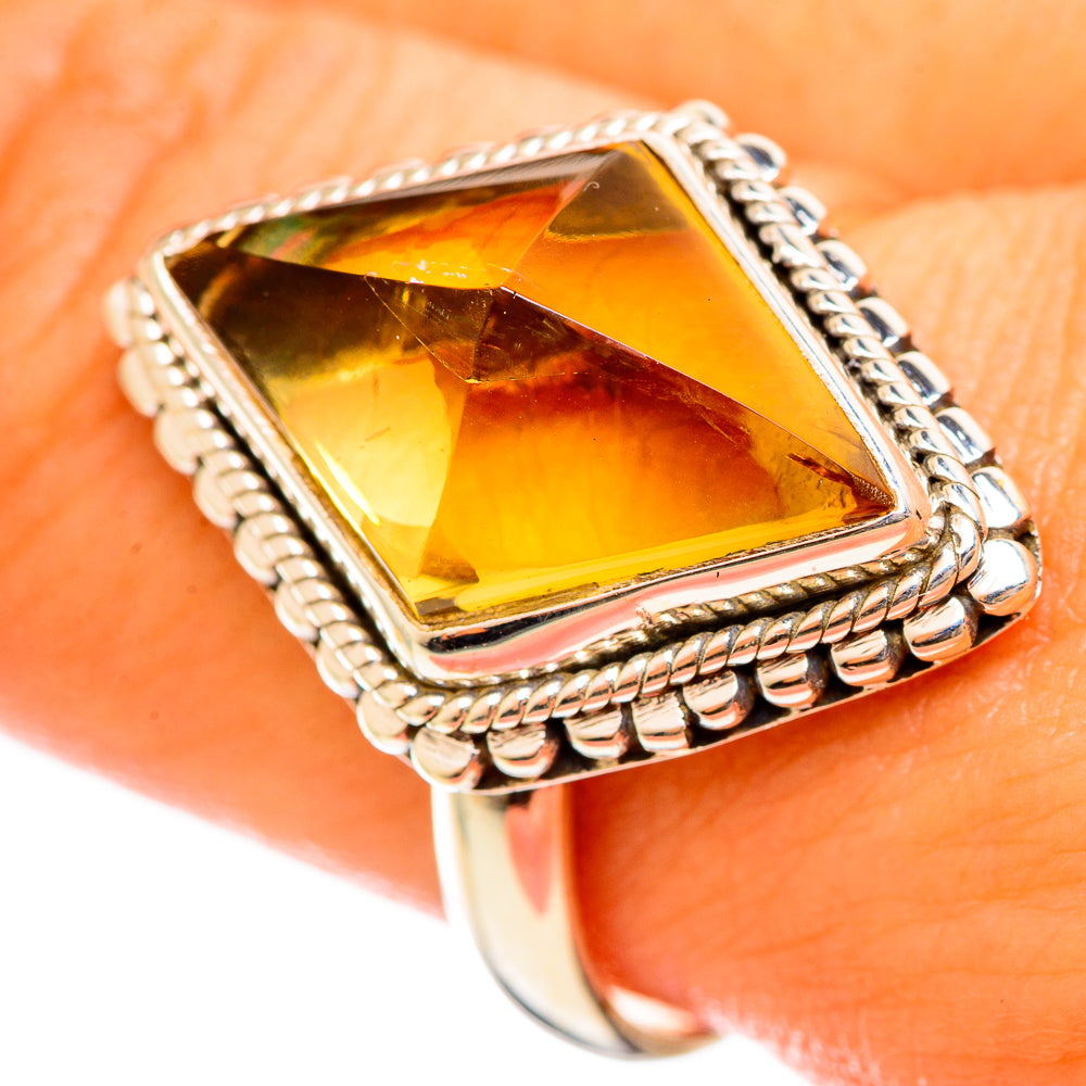 Citrine Sugarloaf Rings handcrafted by Ana Silver Co - RING114612