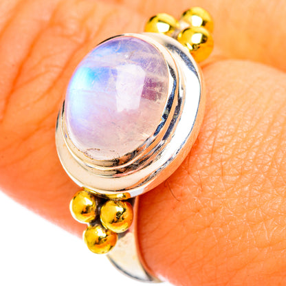 Rainbow Moonstone Rings handcrafted by Ana Silver Co - RING114620