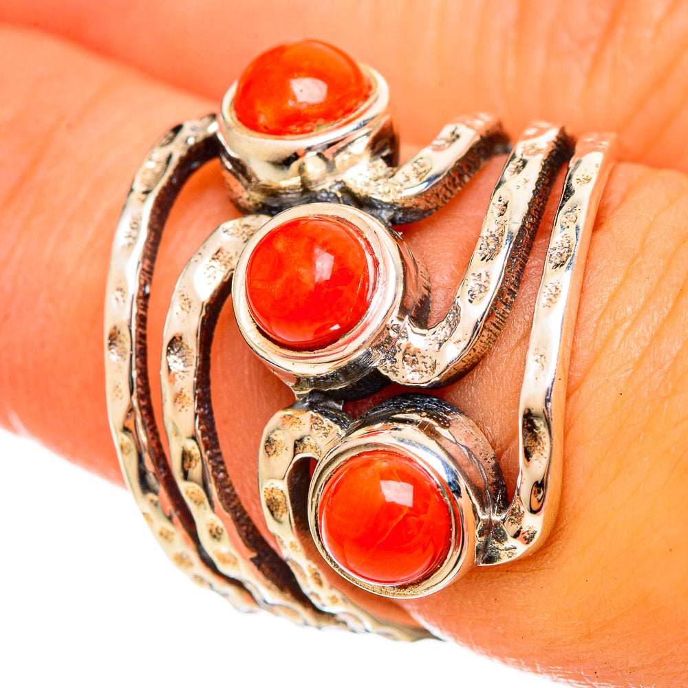 Mediterranean Red Coral Rings handcrafted by Ana Silver Co - RING114632