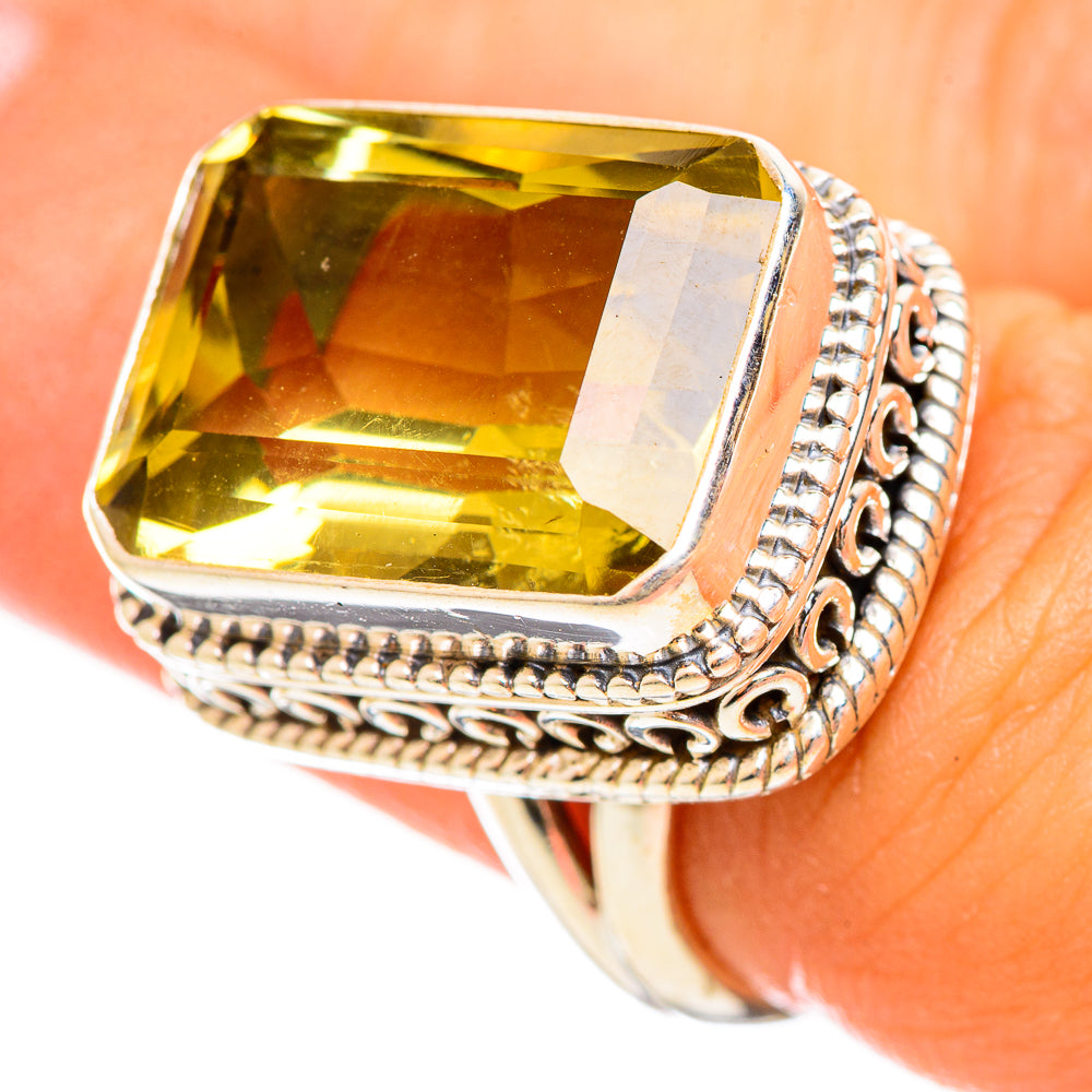 Lemon Quartz Rings handcrafted by Ana Silver Co - RING114637