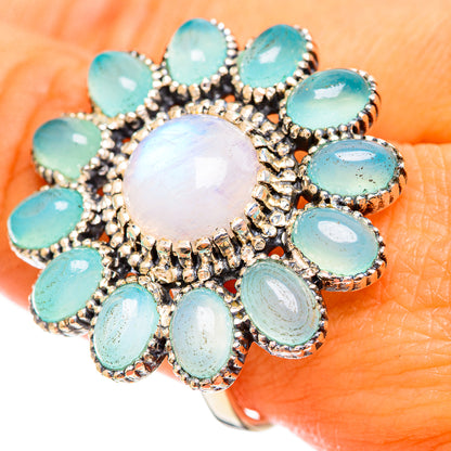 Rainbow Moonstone Rings handcrafted by Ana Silver Co - RING114652