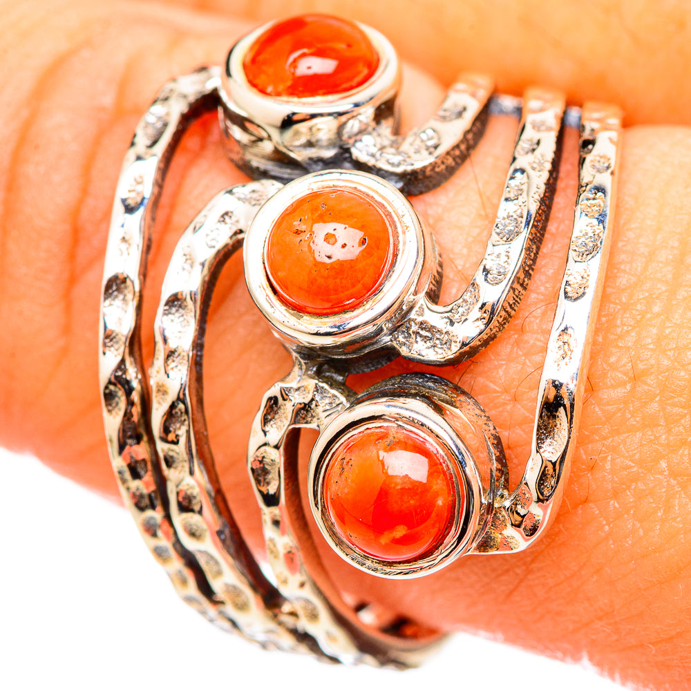 Mediterranean Red Coral Rings handcrafted by Ana Silver Co - RING114711