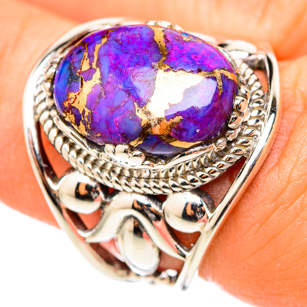 Purple Copper Composite Turquoise Rings handcrafted by Ana Silver Co - RING114713