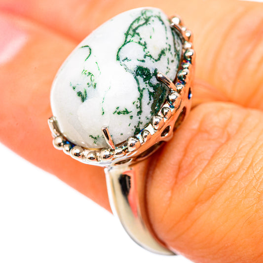 Moss Agate Rings handcrafted by Ana Silver Co - RING114725