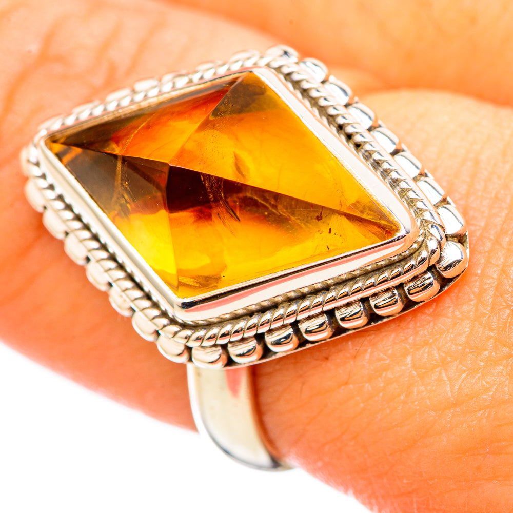 Citrine Sugarloaf Rings handcrafted by Ana Silver Co - RING114727