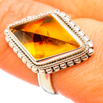 Citrine Sugarloaf Rings handcrafted by Ana Silver Co - RING114727