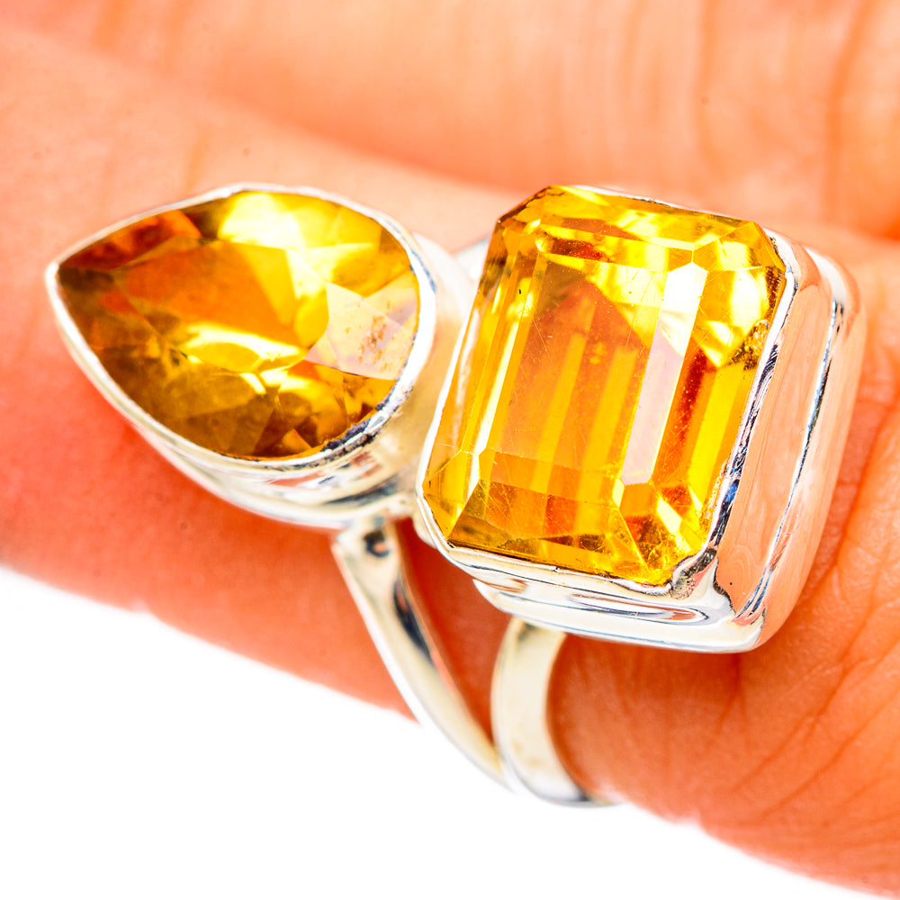 Citrine Sugarloaf Rings handcrafted by Ana Silver Co - RING114729