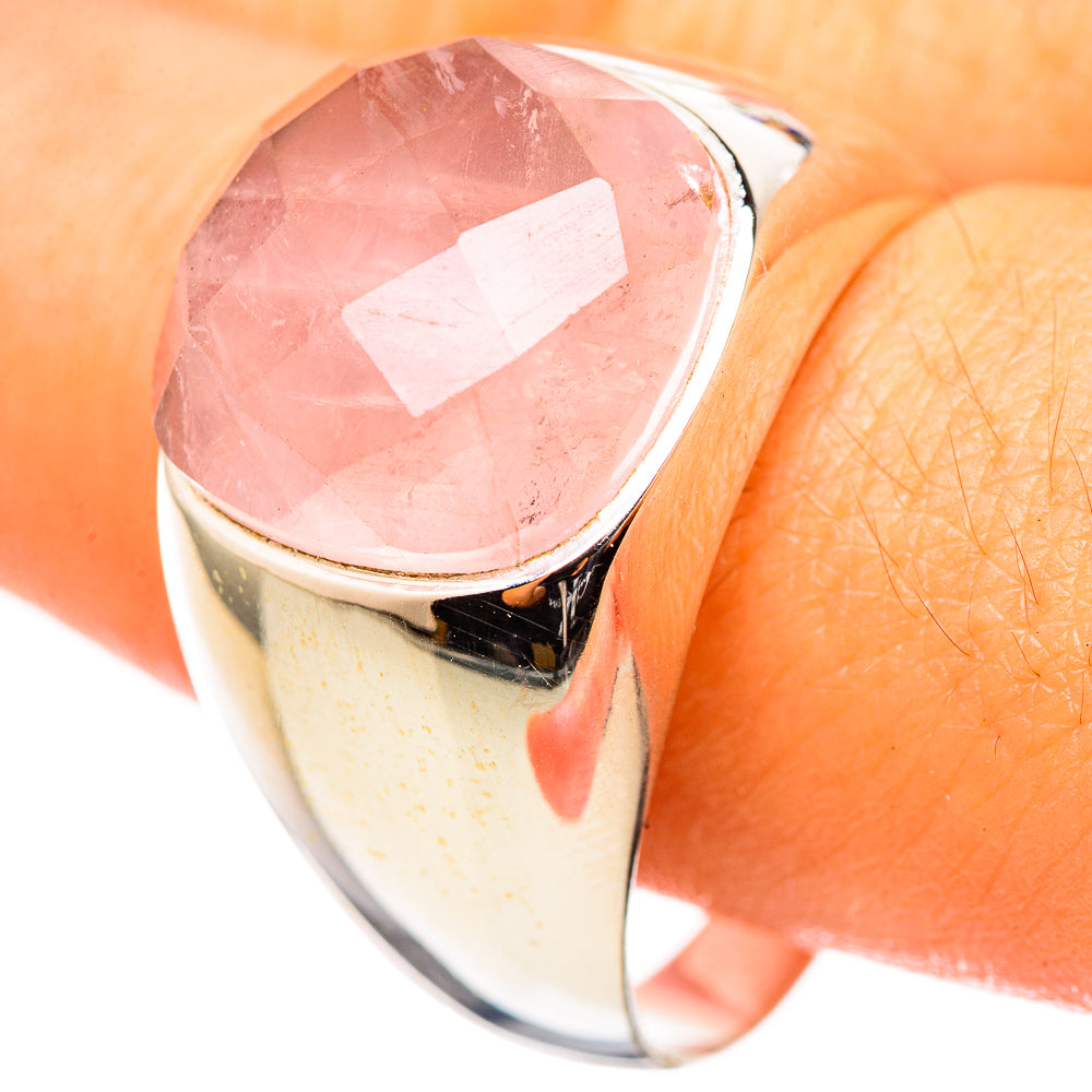 Rose Quartz Rings handcrafted by Ana Silver Co - RING114730