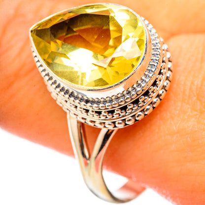 Lemon Quartz Rings handcrafted by Ana Silver Co - RING114771