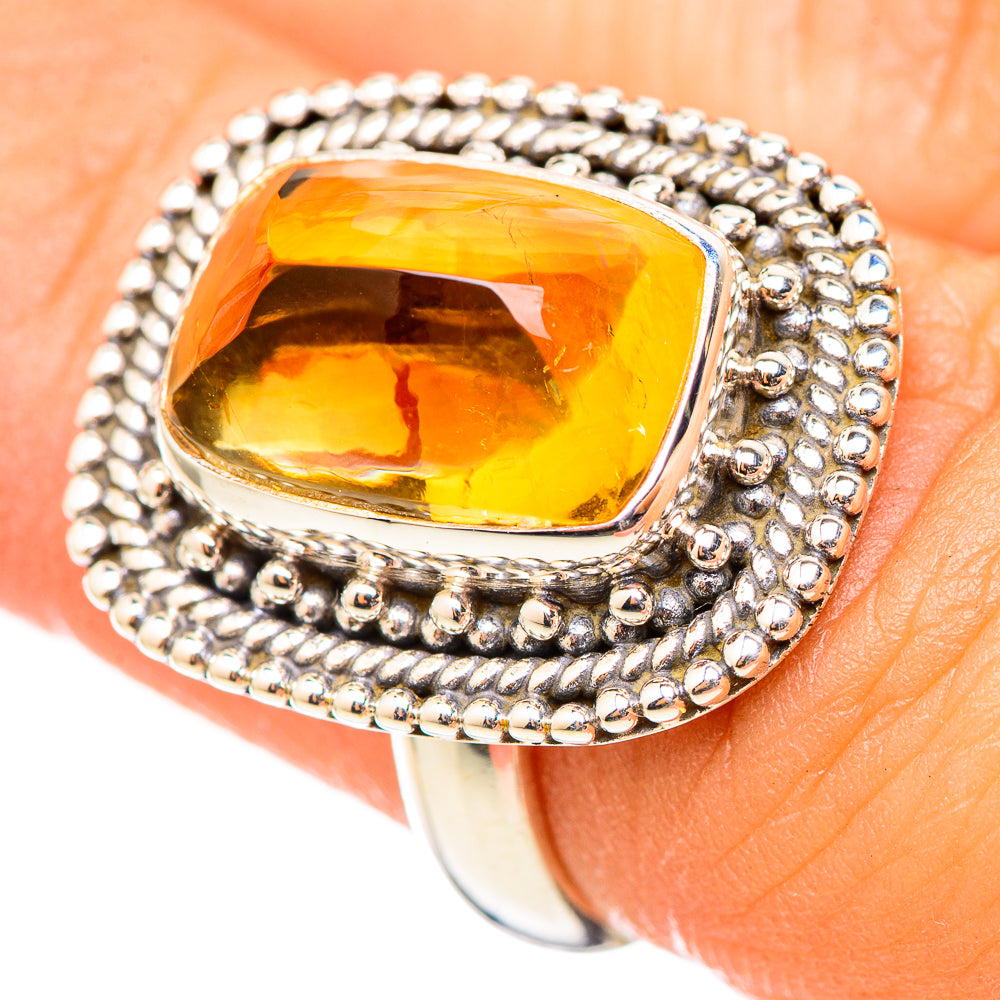 Citrine Sugarloaf Rings handcrafted by Ana Silver Co - RING114779