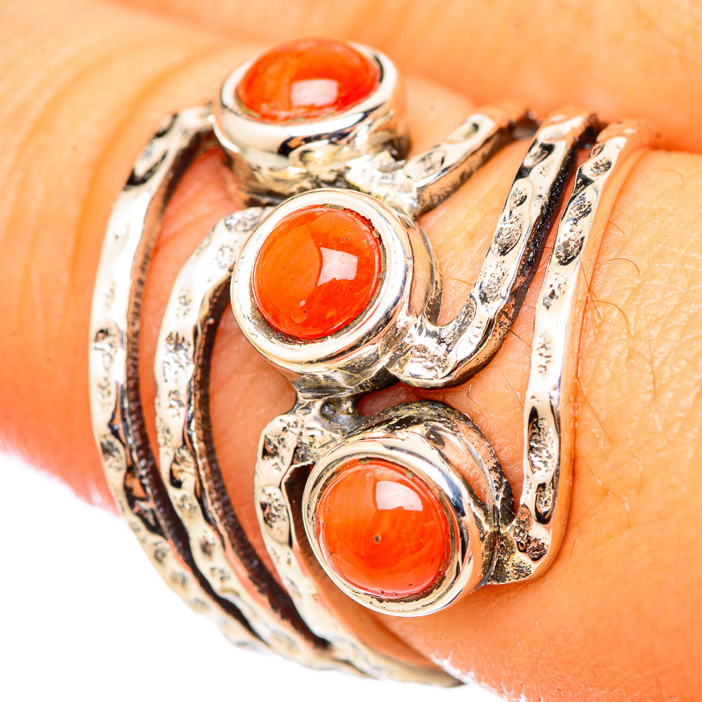 Mediterranean Red Coral Rings handcrafted by Ana Silver Co - RING114781