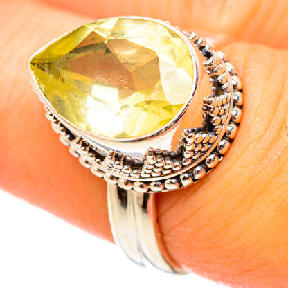 Lemon Quartz Rings handcrafted by Ana Silver Co - RING114792