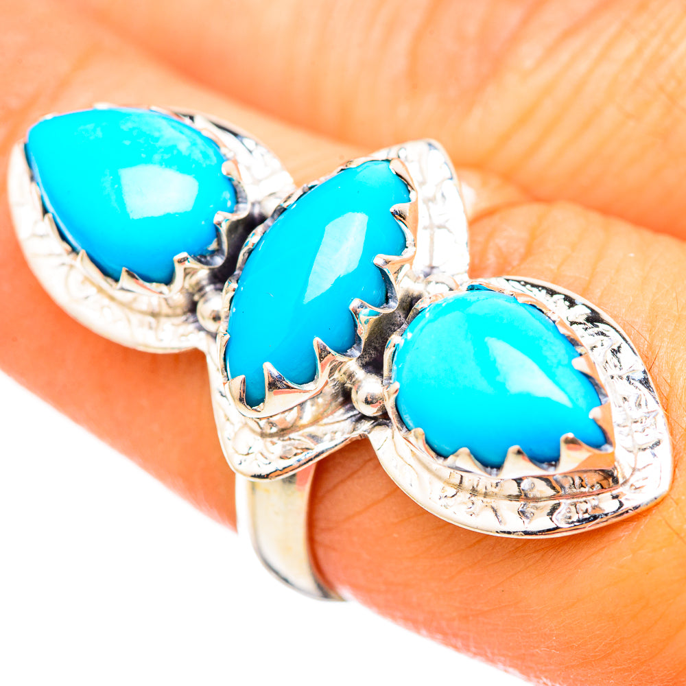 Sleeping Beauty Turquoise Rings handcrafted by Ana Silver Co - RING114796