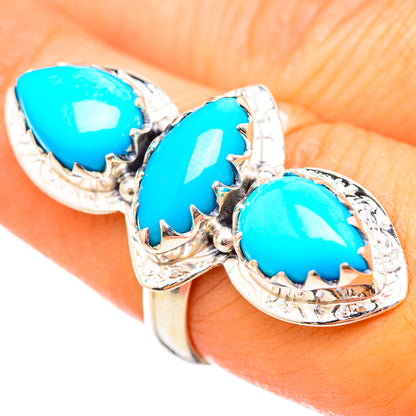 Sleeping Beauty Turquoise Rings handcrafted by Ana Silver Co - RING114796
