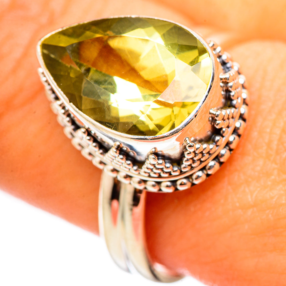 Lemon Quartz Rings handcrafted by Ana Silver Co - RING114816