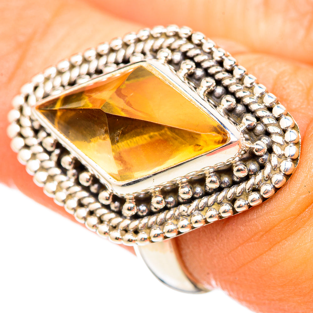 Citrine Sugarloaf Rings handcrafted by Ana Silver Co - RING114824