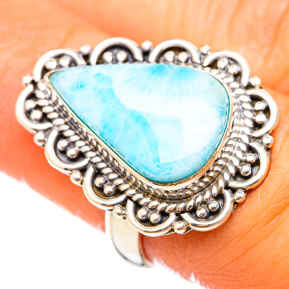 Larimar Rings handcrafted by Ana Silver Co - RING114844