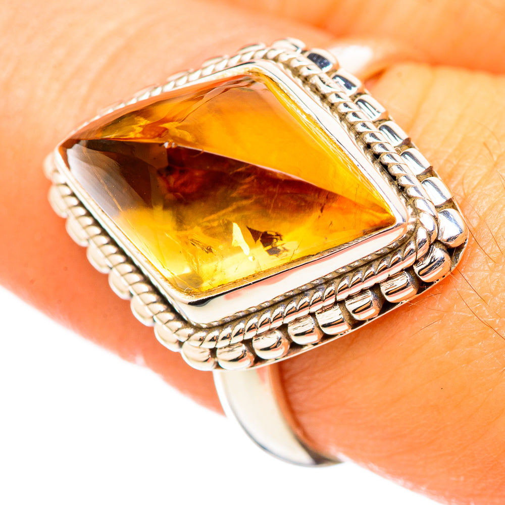 Citrine Sugarloaf Rings handcrafted by Ana Silver Co - RING114848