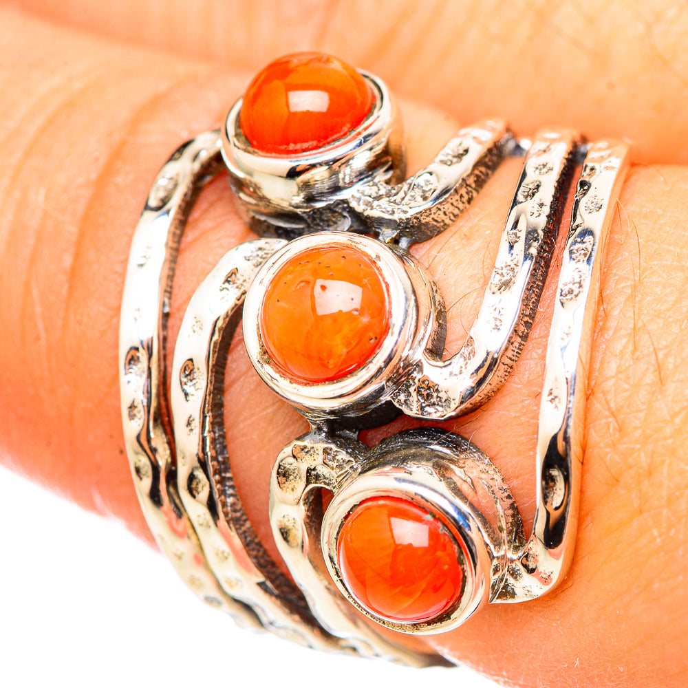 Mediterranean Red Coral Rings handcrafted by Ana Silver Co - RING114852