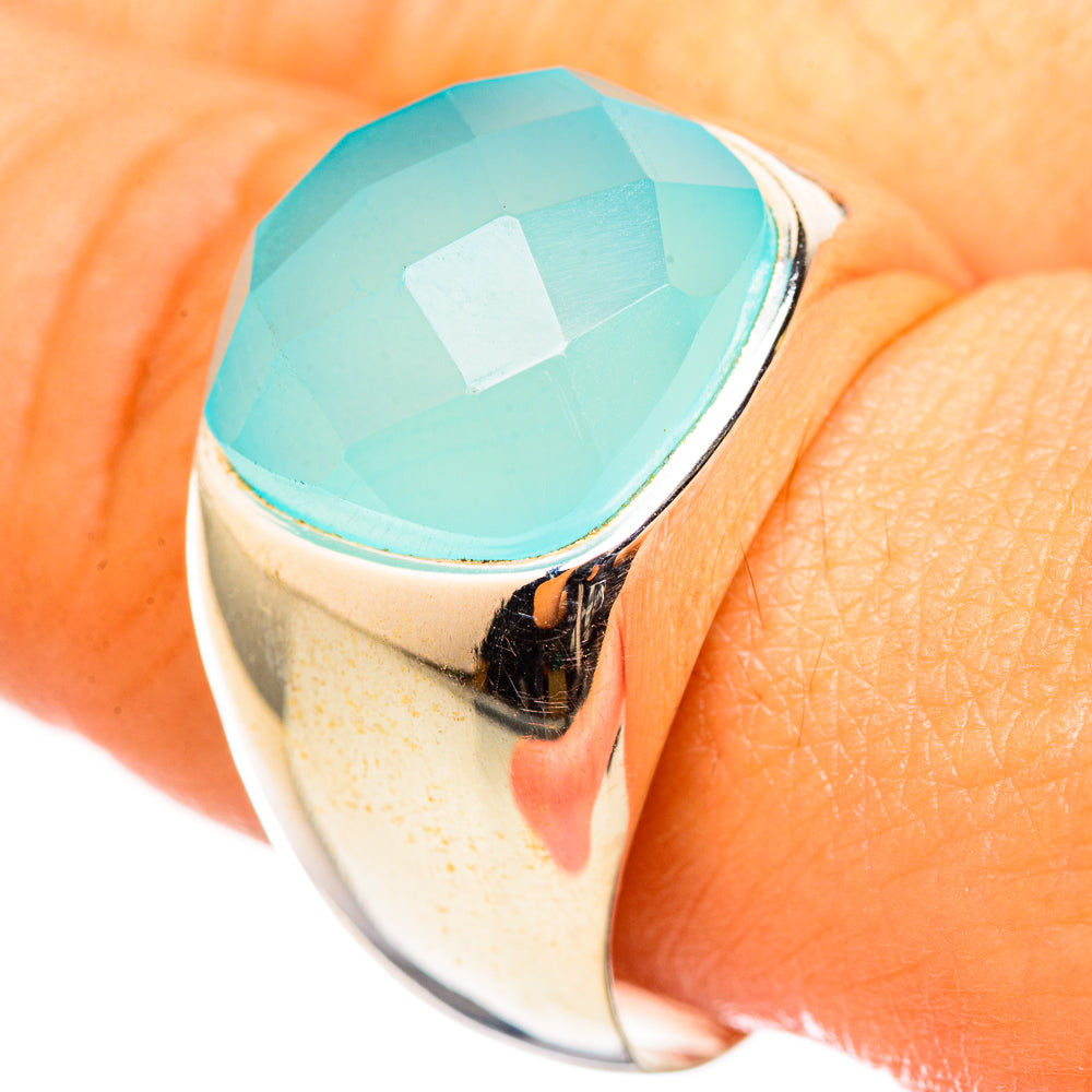 Aqua Chalcedony Rings handcrafted by Ana Silver Co - RING114867
