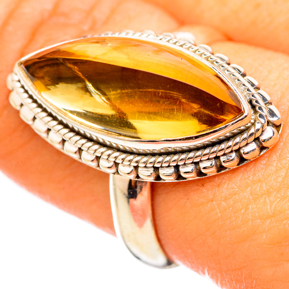 Citrine Sugarloaf Rings handcrafted by Ana Silver Co - RING114870