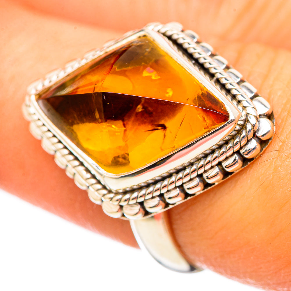 Citrine Sugarloaf Rings handcrafted by Ana Silver Co - RING114872