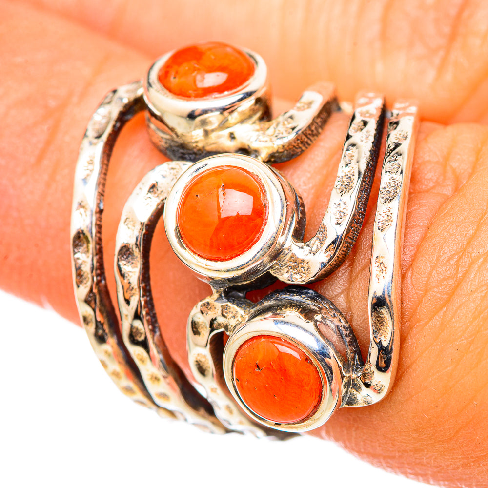 Mediterranean Red Coral Rings handcrafted by Ana Silver Co - RING114874