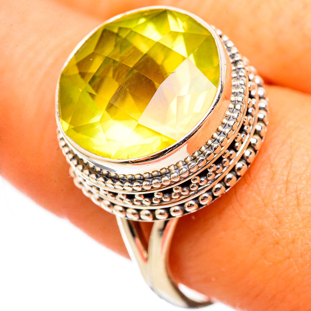 Lemon Quartz Rings handcrafted by Ana Silver Co - RING114882