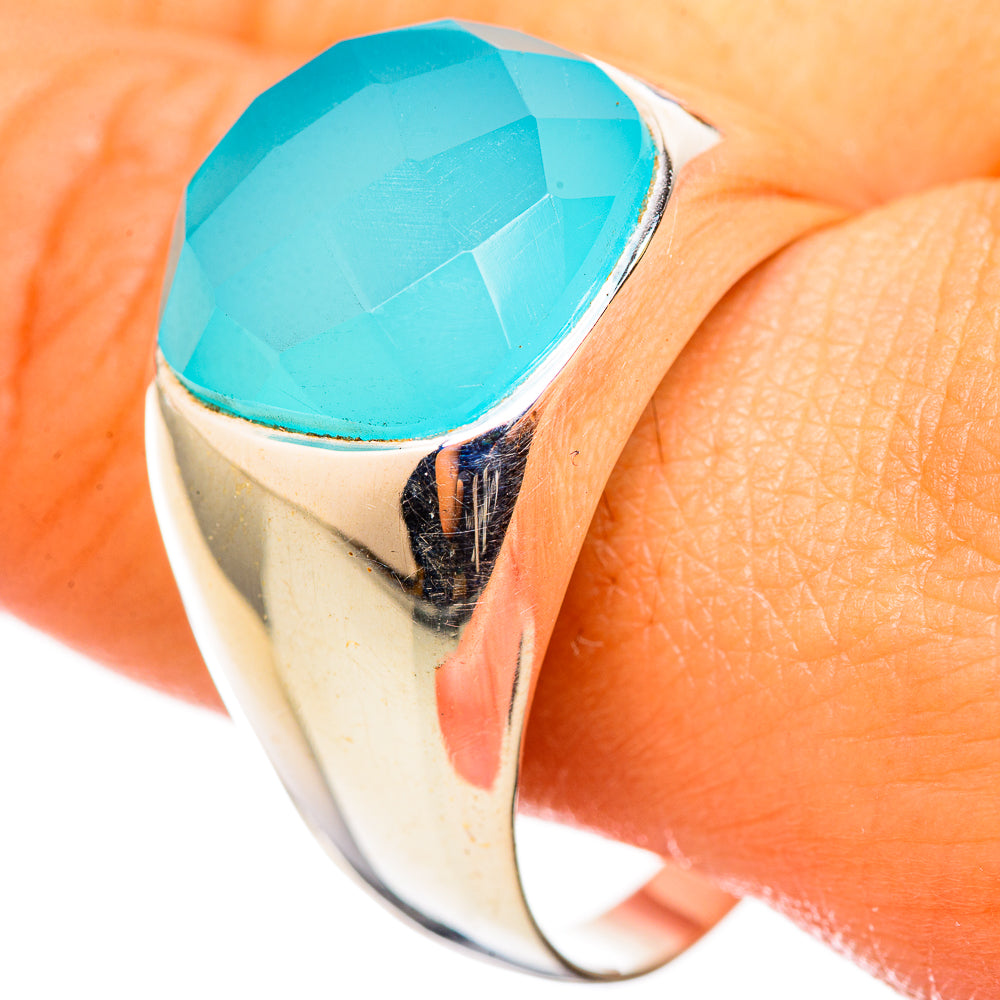 Aqua Chalcedony Rings handcrafted by Ana Silver Co - RING114885