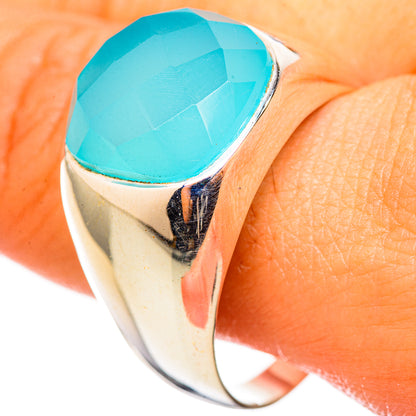 Aqua Chalcedony Rings handcrafted by Ana Silver Co - RING114885