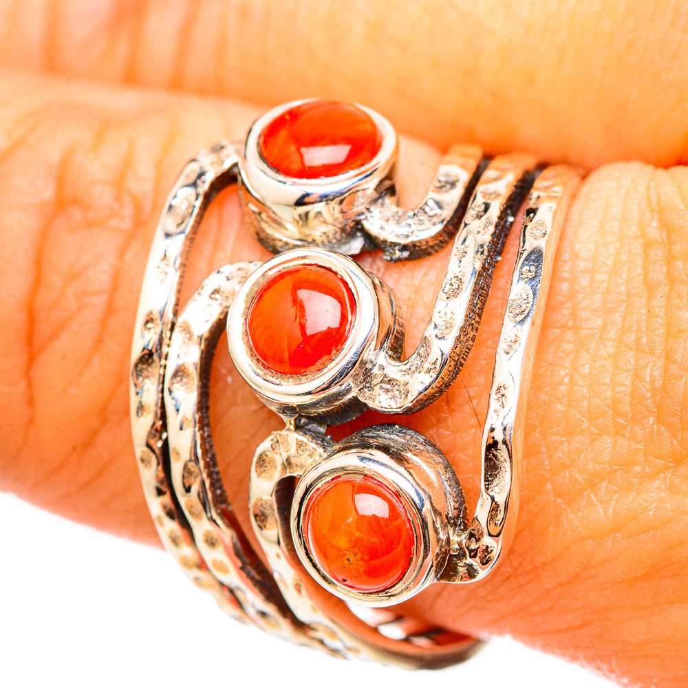 Mediterranean Red Coral Rings handcrafted by Ana Silver Co - RING114891