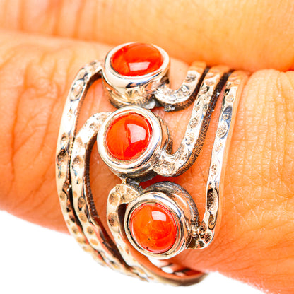 Mediterranean Red Coral Rings handcrafted by Ana Silver Co - RING114891
