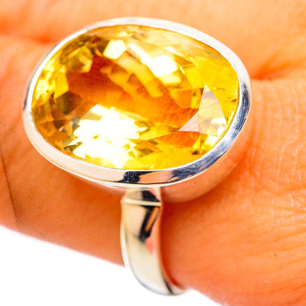 Citrine Sugarloaf Rings handcrafted by Ana Silver Co - RING114947