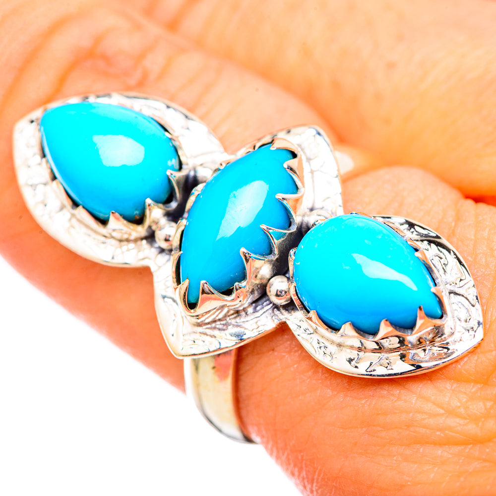 Sleeping Beauty Turquoise Rings handcrafted by Ana Silver Co - RING114996