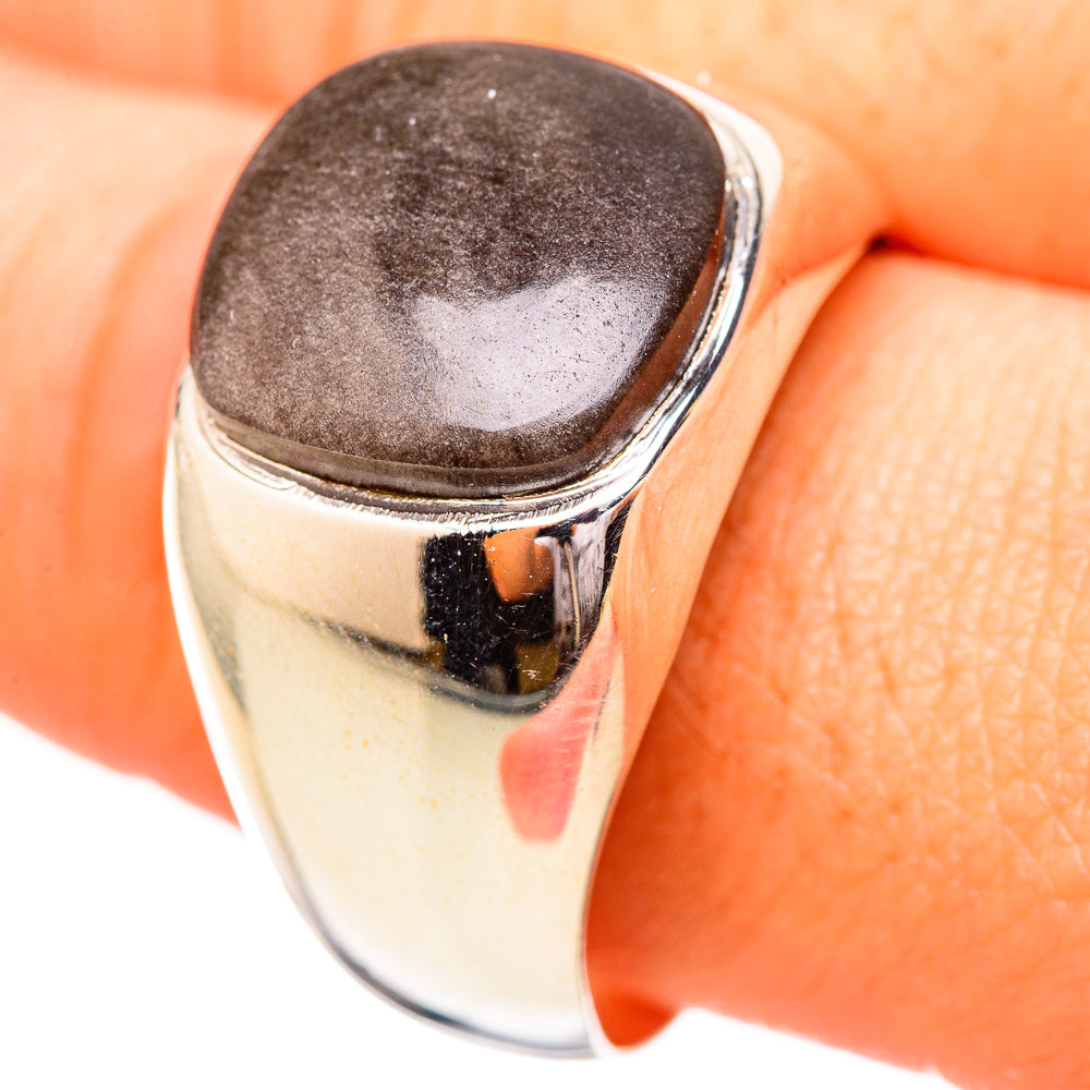 Gold Sheen Obsidian Rings handcrafted by Ana Silver Co - RING115003