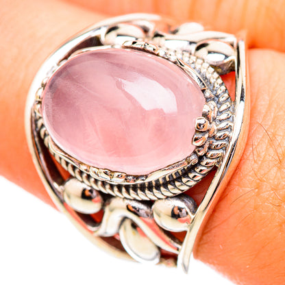 Rose Quartz Rings handcrafted by Ana Silver Co - RING115007