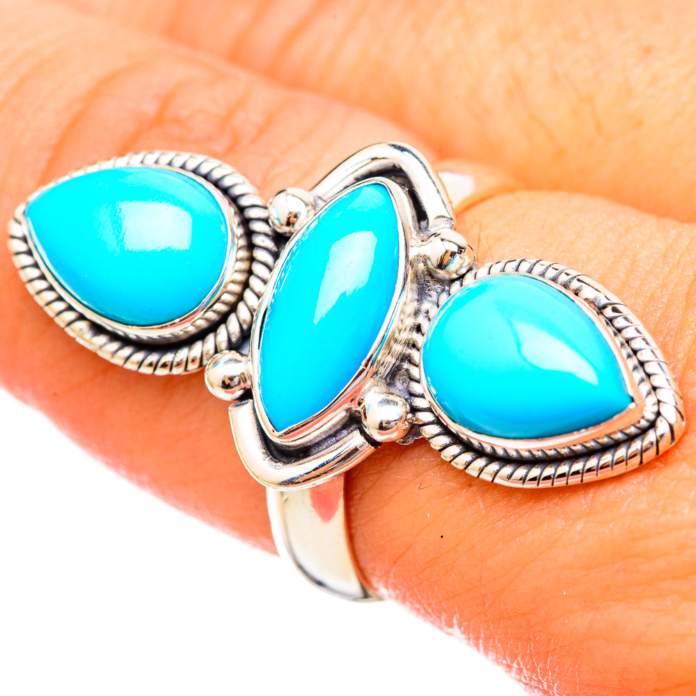 Sleeping Beauty Turquoise Rings handcrafted by Ana Silver Co - RING115026
