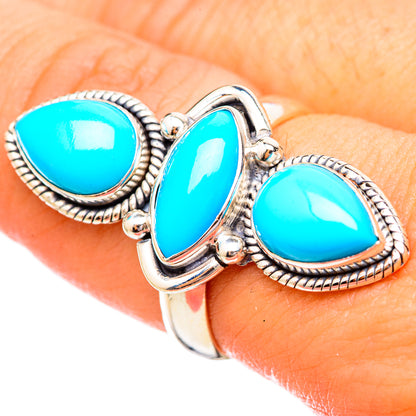 Sleeping Beauty Turquoise Rings handcrafted by Ana Silver Co - RING115026