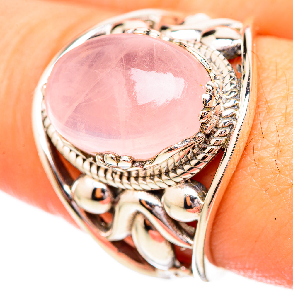 Rose Quartz Rings handcrafted by Ana Silver Co - RING115033