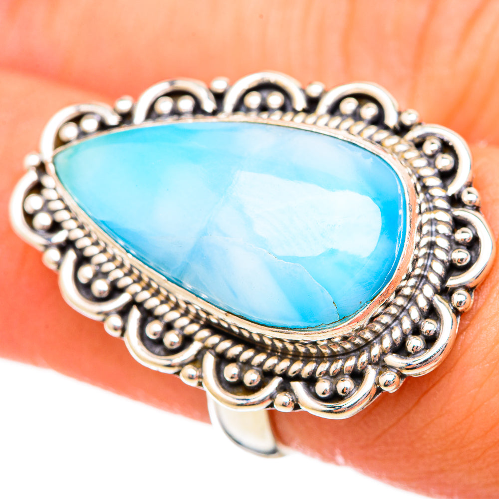 Larimar Rings handcrafted by Ana Silver Co - RING115049
