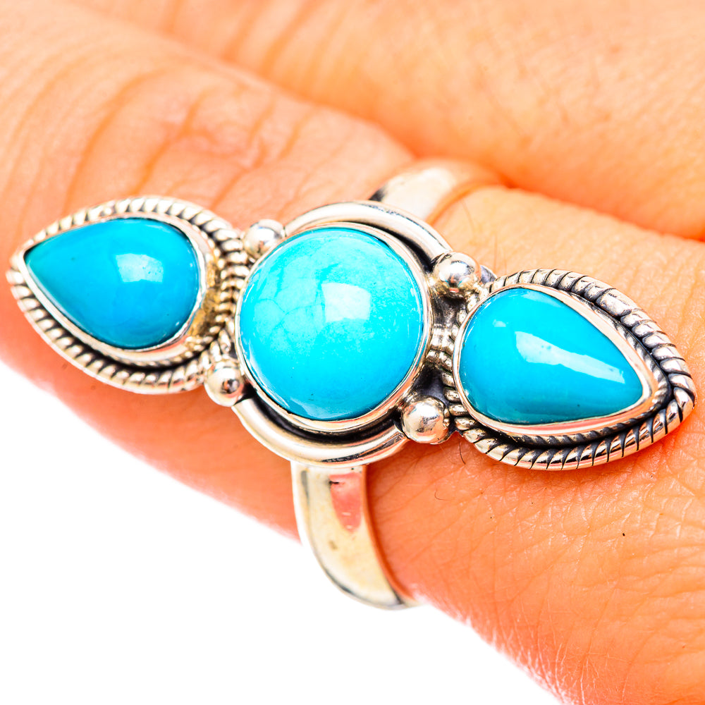 Sleeping Beauty Turquoise Rings handcrafted by Ana Silver Co - RING115050
