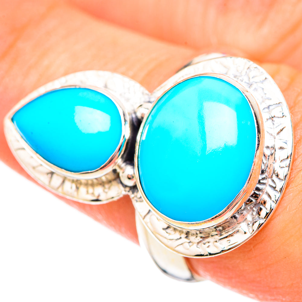 Sleeping Beauty Turquoise Rings handcrafted by Ana Silver Co - RING115052