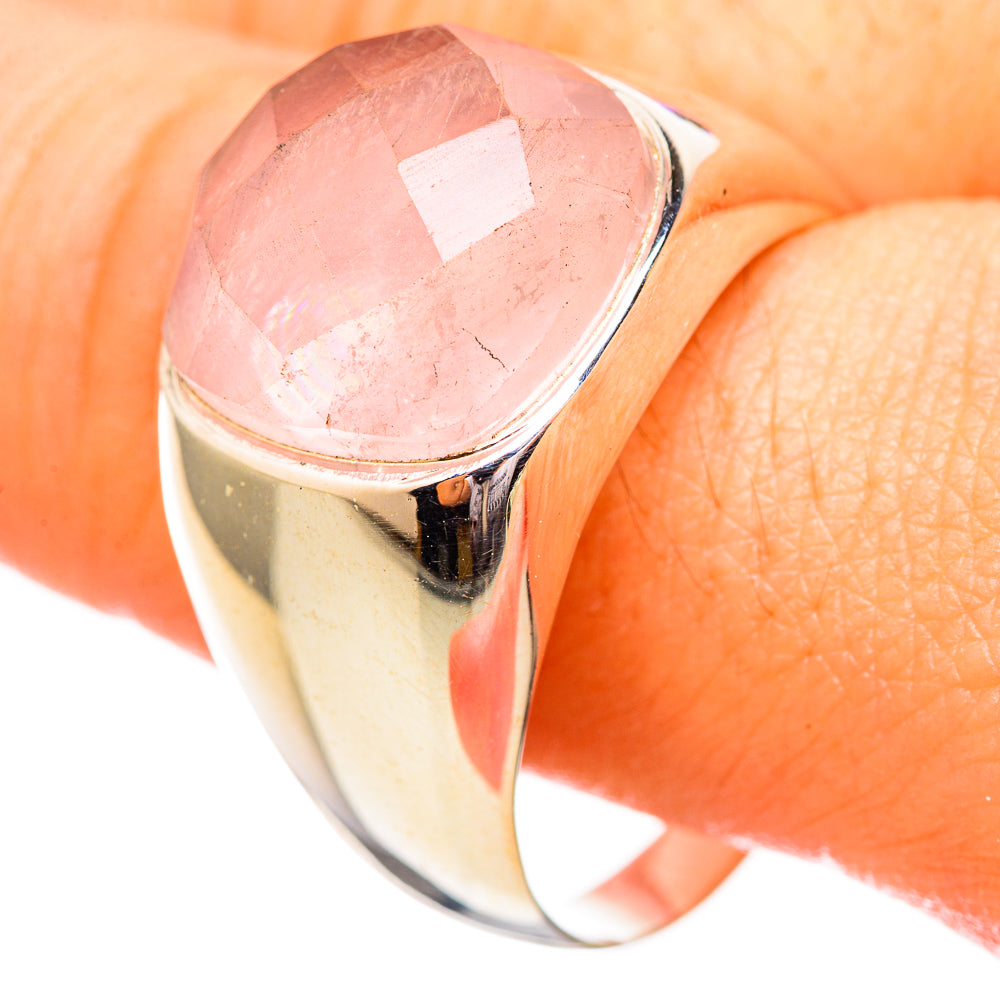 Rose Quartz Rings handcrafted by Ana Silver Co - RING115060